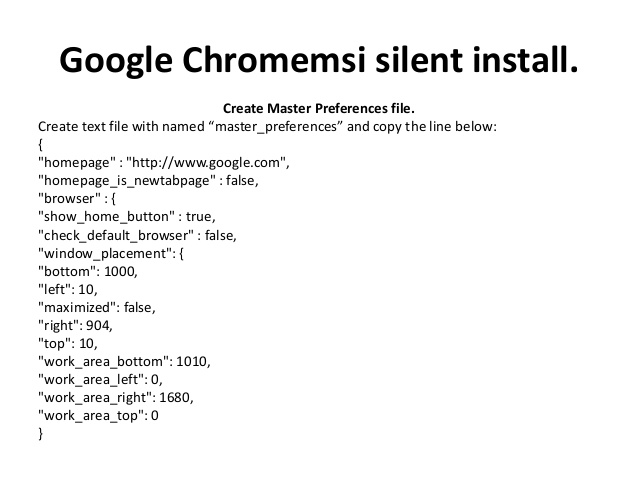 Google chrome standalone silent install command
